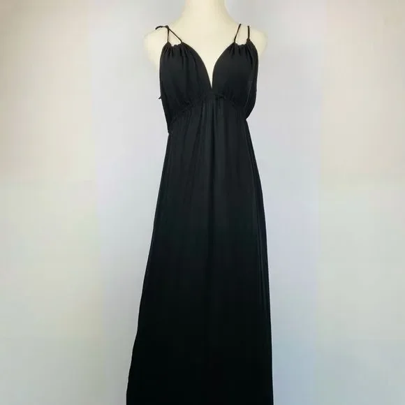 NEW FAVLUX Black Halter Strap Maxi Dress Open Back - Picture 3 of 11